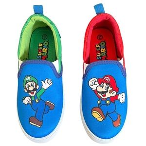 Super Mario Bros and Luigi Slip On Sneakers